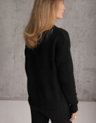 j&x Pulover cu lână și aplicație cu paiete în formă de flori Naminas Negru