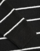 j&x Pulover cu lână și bumbac cu croială clasică cu dungi fine Rosal Negru