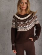 j&x Pulover cu lână și bumbac cu motiv norvegian Aahtela Maro