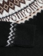 j&x Pulover cu lână și bumbac cu motiv norvegian Aahtela Negru