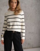 j&x Pulover cu lână și bumbac în dungi orizontale Kimllla Bej deschis