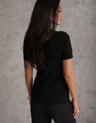 j&x Pulover cu mânecă scurtă din vâscoză cu inimi minimaliste Celesa Negru