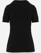 j&x Pulover cu mânecă scurtă din vâscoză cu inimi minimaliste Celesa Negru