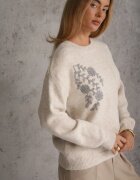 j&x Pulover de iarnă cu motiv floral cu lână Karmira Bej