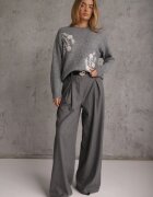 j&x Pulover de iarnă cu motiv floral cu lână Karmira Gri