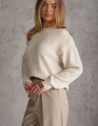 j&x Pulover de iarnă din lână oversize Beliossa Bej deschis