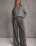 j&x Pulover de iarnă din lână oversize Beliossa Gri