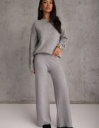 j&x Pulover de iarnă din lână oversize Beliossa Gri deschis