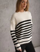j&x Pulover de iarnă în dungi cu lână Oversize Feoriada Bej deschis