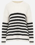 j&x Pulover de iarnă în dungi cu lână Oversize Feoriada Bej deschis