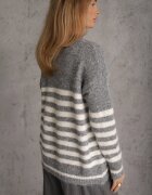 j&x Pulover de iarnă în dungi cu lână Oversize Feoriada Gri