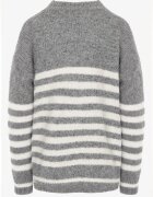j&x Pulover de iarnă în dungi cu lână Oversize Feoriada Gri