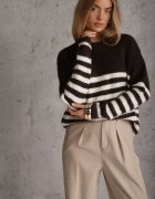 j&x Pulover de iarnă în dungi cu lână Oversize Feoriada Maro
