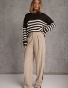 j&x Pulover de iarnă în dungi cu lână Oversize Feoriada Maro