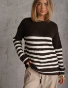 j&x Pulover de iarnă în dungi cu lână Oversize Feoriada Maro