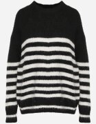 j&x Pulover de iarnă în dungi cu lână Oversize Feoriada Negru