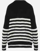 j&x Pulover de iarnă în dungi cu lână Oversize Feoriada Negru