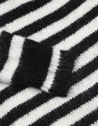 j&x Pulover de iarnă în dungi cu lână Oversize Feoriada Negru