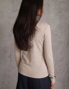 j&x Pulover din bumbac în stil minimalist Radeken Bej închis