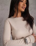 j&x Pulover din bumbac în stil minimalist Radeken Bej închis