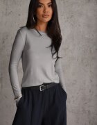 j&x Pulover din bumbac în stil minimalist Radeken Gri