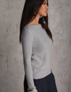 j&x Pulover din bumbac în stil minimalist Radeken Gri