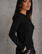 j&x Pulover din bumbac în stil minimalist Radeken Negru