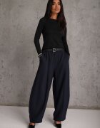 j&x Pulover din bumbac în stil minimalist Radeken Negru