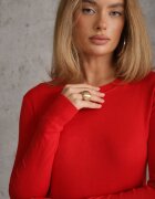 j&x Pulover din bumbac în stil minimalist Radeken Roșu