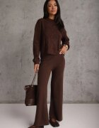 j&x Pulover din bumbac lână și cu împletitură decorativă Luksara Maro