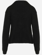 j&x Pulover din bumbac lână și cu împletitură decorativă Luksara Negru