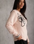j&x Pulover din lână cu aplicație decorativă în formă de flori Axanta Roz deschis