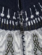 j&x Pulover din lână cu model scandinav și guler scurt cu fermoar Nardia Albastru