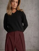 j&x Pulover din lână în stil minimalist Joslina Negru