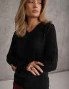 j&x Pulover din lână în stil minimalist Joslina Negru