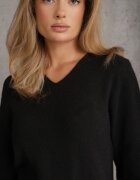 j&x Pulover din lână în stil minimalist Joslina Negru
