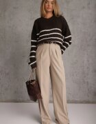 j&x Pulover din lână oversize de iarnă cu dungi orizontale Ulianna Maro