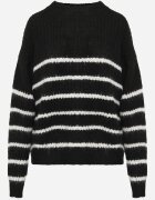 j&x Pulover din lână oversize de iarnă cu dungi orizontale Ulianna Negru
