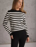 j&x Pulover din lână și bumbac cu motiv în dungi Fiorale Negru