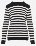 j&x Pulover din lână și bumbac cu motiv în dungi Fiorale Negru