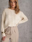 j&x Pulover din vâscoză modal și bumbac decorat cu împletitură tip coadă de cal Zestoba Bej Bej deschis