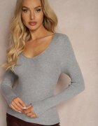 j&x Pulover Gri Clasic cu Dungi Fine Vorida