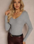 j&x Pulover Gri Clasic cu Dungi Fine Vorida