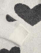j&x Pulover Jailine cu lână și inimioare Bej deschis
