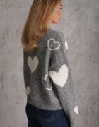 j&x Pulover Jailine cu lână și inimioare Gri