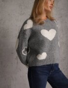 j&x Pulover Jailine cu lână și inimioare Gri