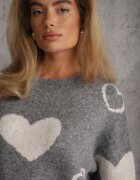 j&x Pulover Jailine cu lână și inimioare Gri