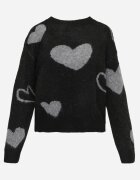 j&x Pulover Jailine cu lână și inimioare Negru