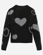 j&x Pulover Jailine cu lână și inimioare Negru