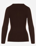 j&x Pulover Maro cu Bumbac din Tricot cu Nervuri Reisaria